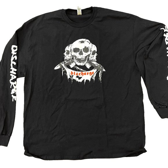 Discharge Born To Die, Original 3 Skulls, Long Sleeve T Shirt Size XL - Picture 1 of 3